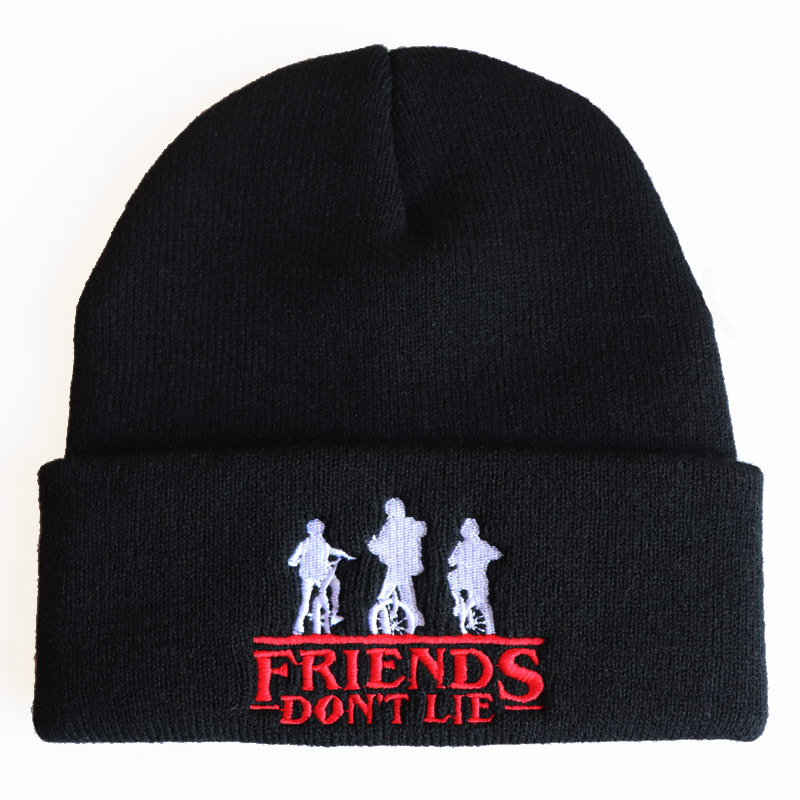 Exclusive for Cross-Border Stranger Things Stranger Things Letter Embroidery Knitted Hat Woolen Cap Pullover Hat