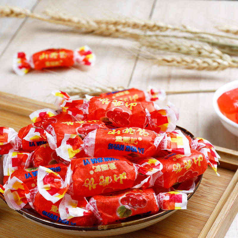 拉丝山楂饴软糖山楂味水果高粱饴软糖圣福记山东特产童年味道