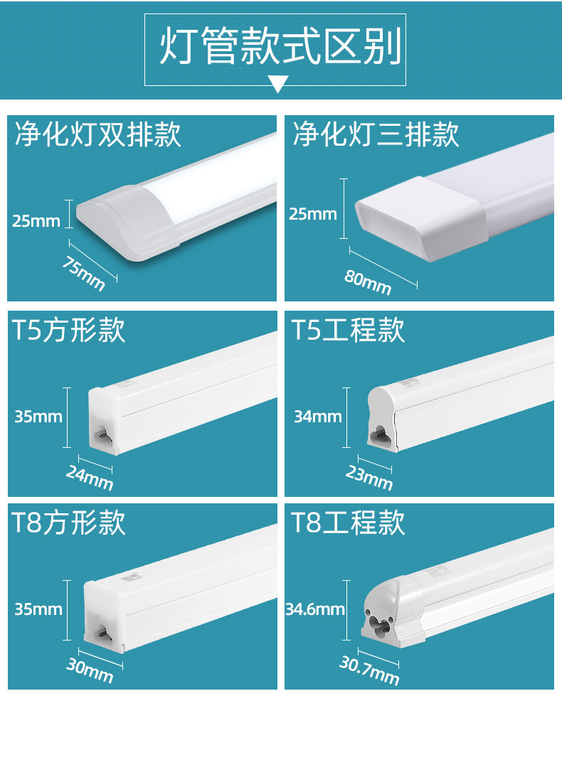 led灯管 t8 t5一体化灯管 led灯管1.2米 led节能灯管 ledt8灯管