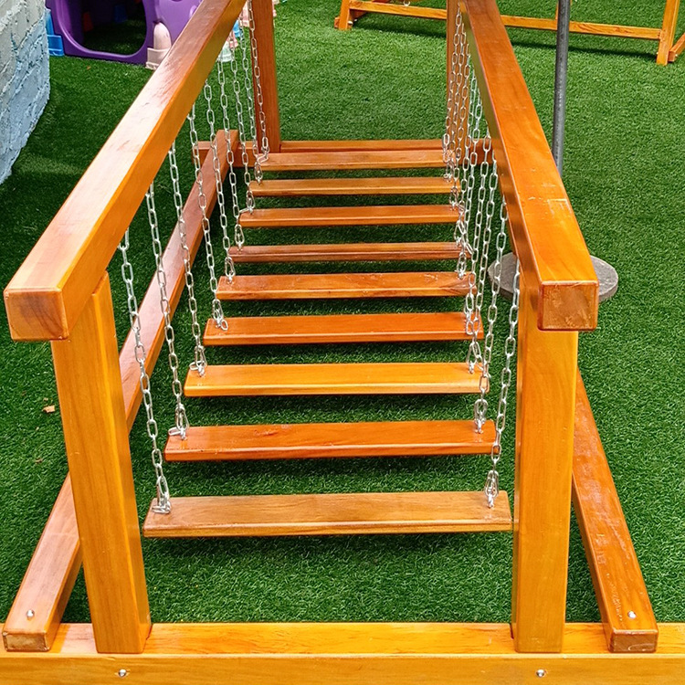 儿童乐园木质攀爬架攀岩墙木质滑梯组合木制体能钻洞独木桥厂家