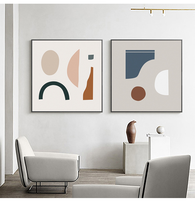莫兰迪色块抽象画北欧简约客厅书房卧室沙发背景墙画小清新装饰画