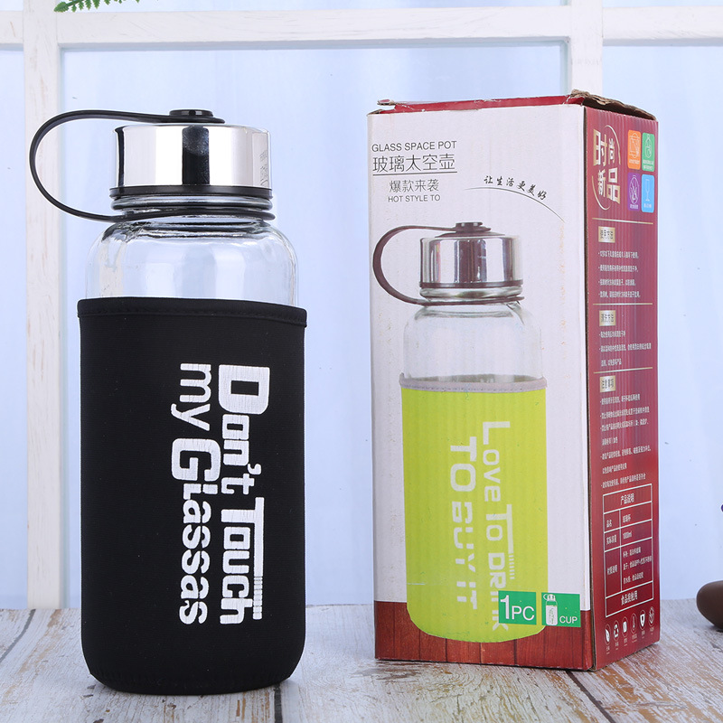 1000ml Large Capacity Glass Water Cup Sports Bottle Portable Printable Logo Sports Outdoor Car Space Pot