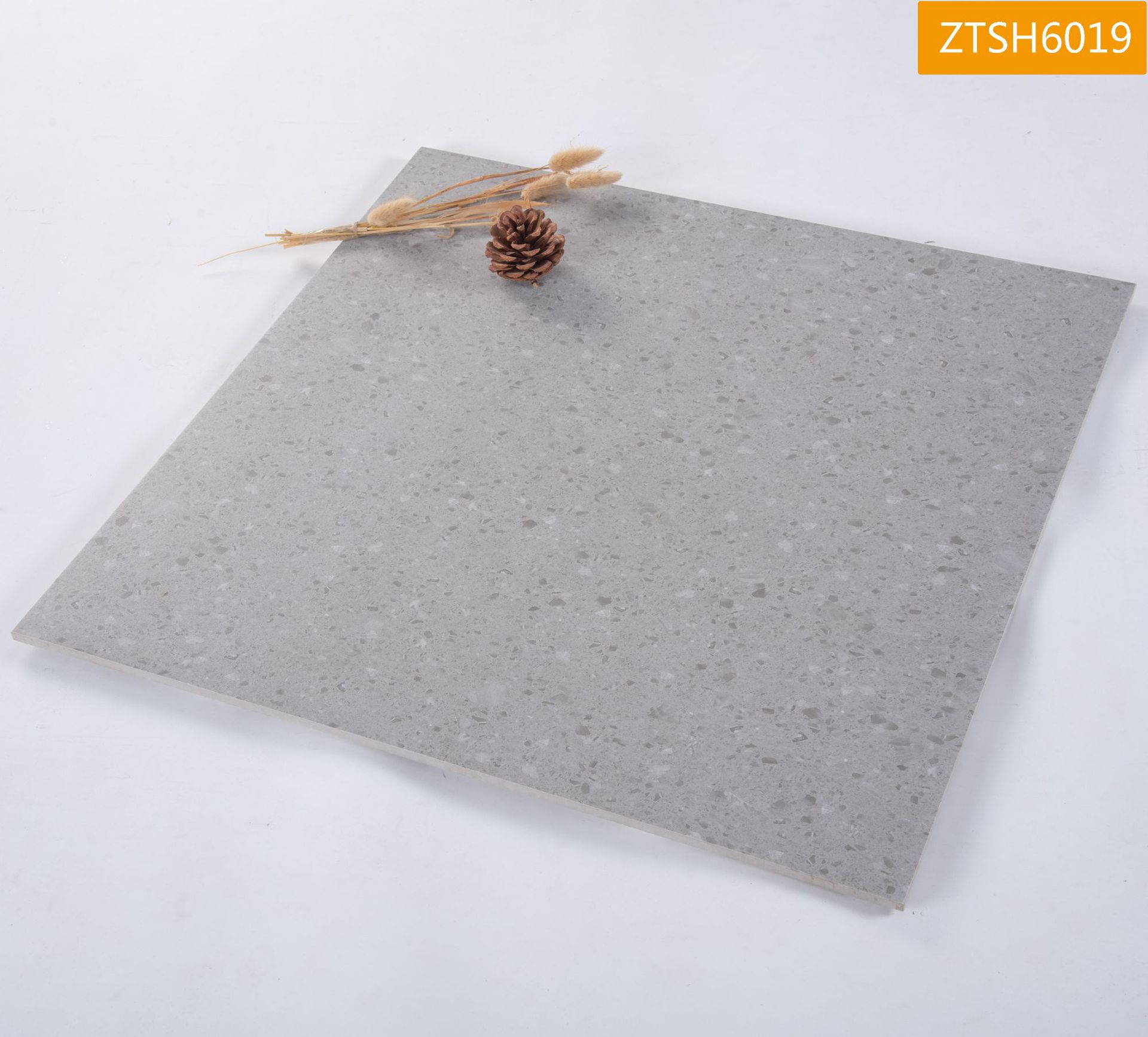 哑光水磨石瓷砖600*600规格商铺餐厅食堂地砖防滑耐磨仿古砖