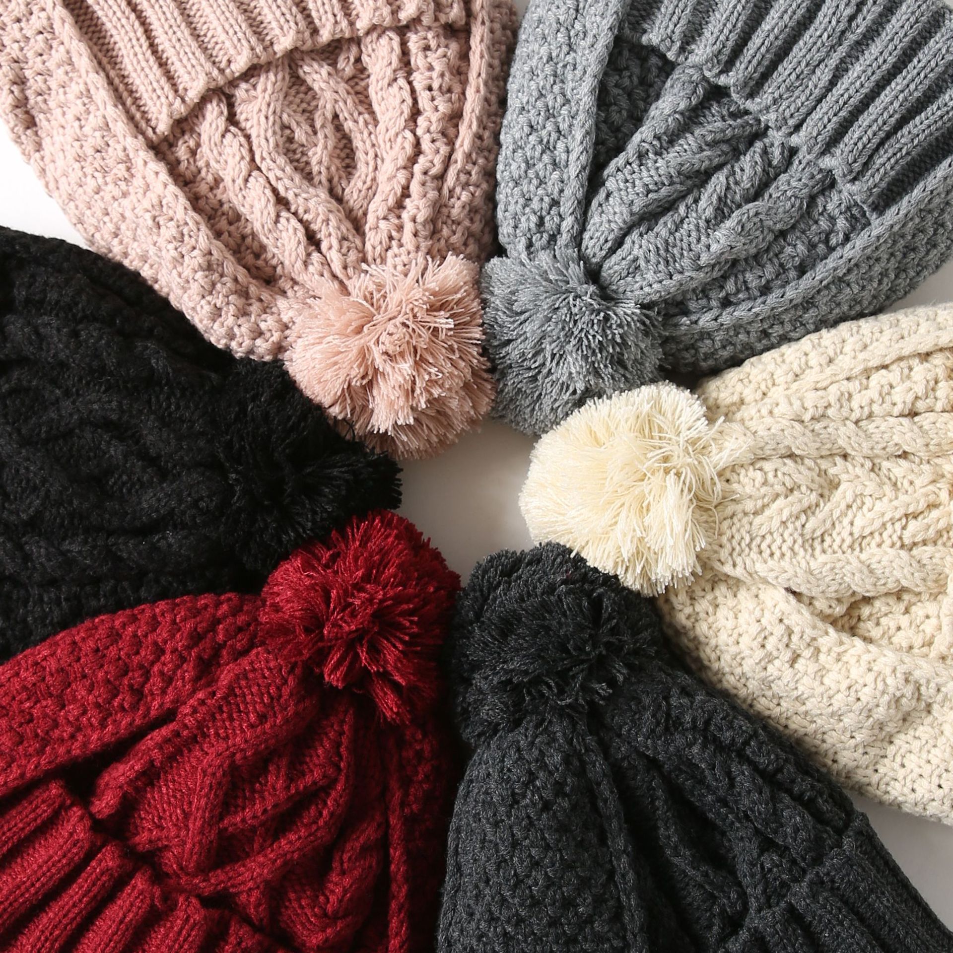 帽子女冬天韩版毛线帽甜美可爱加绒保暖加厚女帽时尚针织帽百搭潮