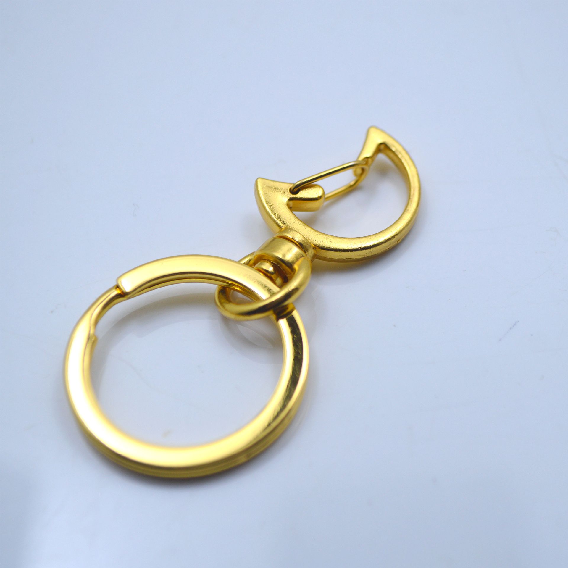 现货挂镀锌合金异形圈扣钥匙环 猫头弹环扣 diy材料饰品扣