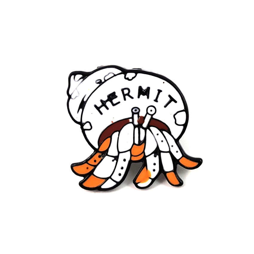 欧美跨境热销可爱动物滴油胸针创意卡通hermit时尚潮流百搭衣饰