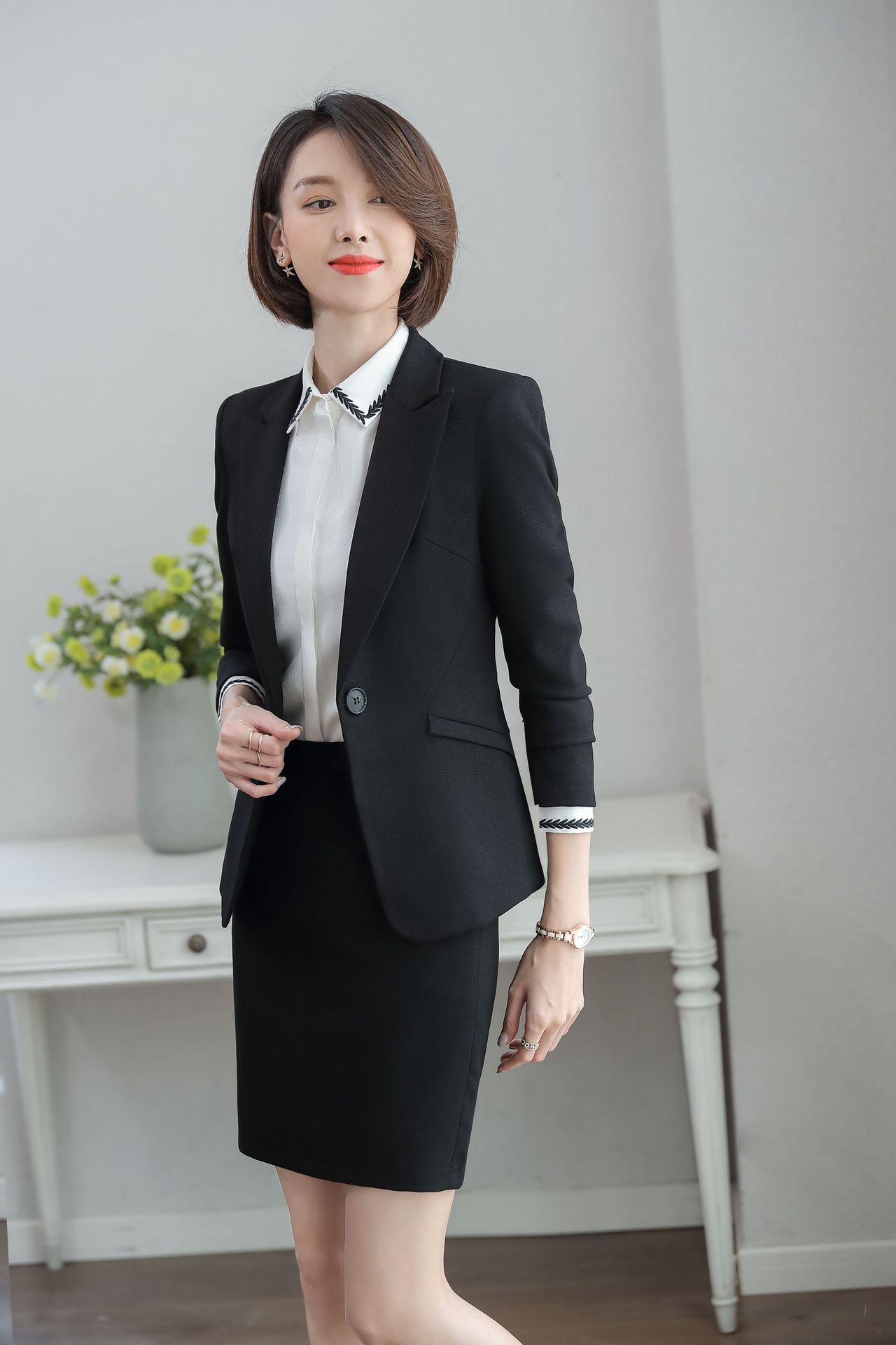 职业装女秋季裙套装高档酒店销售经理白领女式商务西装订制工作服