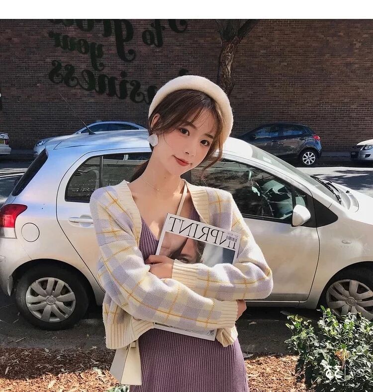 初秋新款气质约会套装女小清新显瘦针织吊带连衣裙 开衫两件套潮