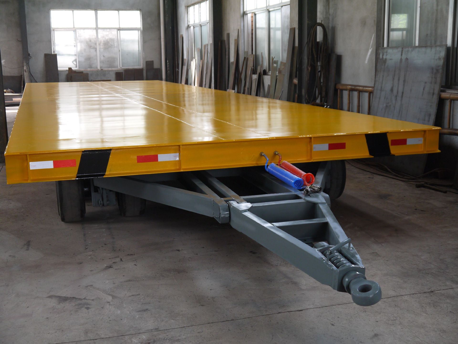 定制厂区平板拖车5 10 15 20吨 重型平板车 周转用牵引式平板拖车