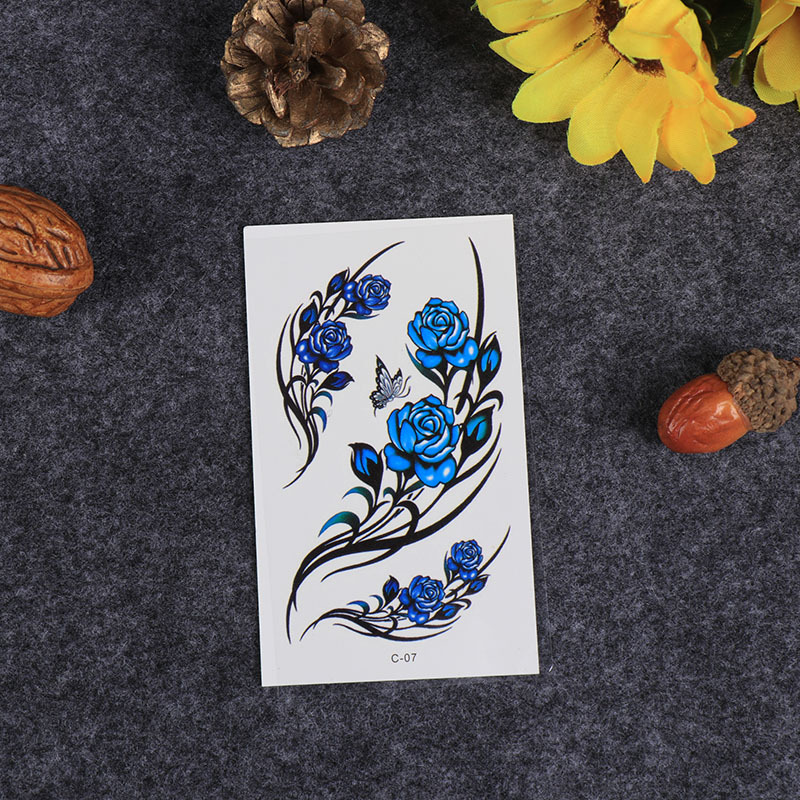 大量生产 时尚防水身体手臂彩绘刺青贴纸 水转印爱心心电图纹身贴