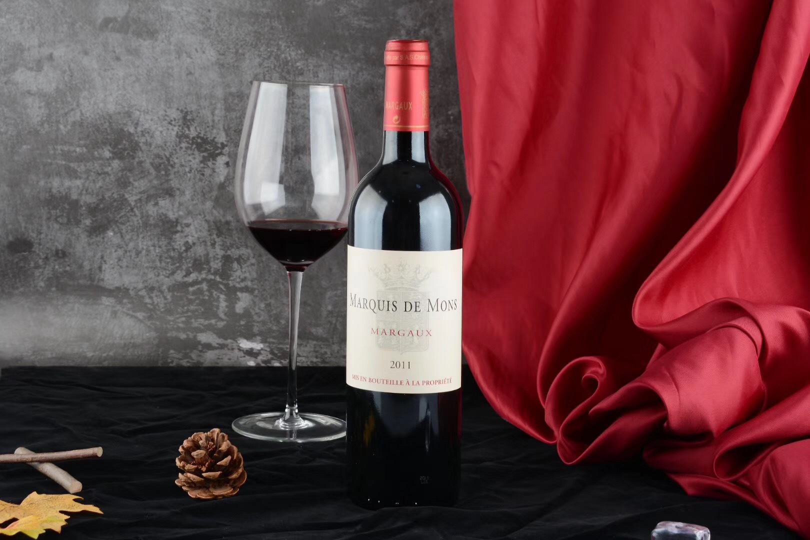 法国波尔多顶级村庄级缪斯侯爵marquis de mons红葡萄酒