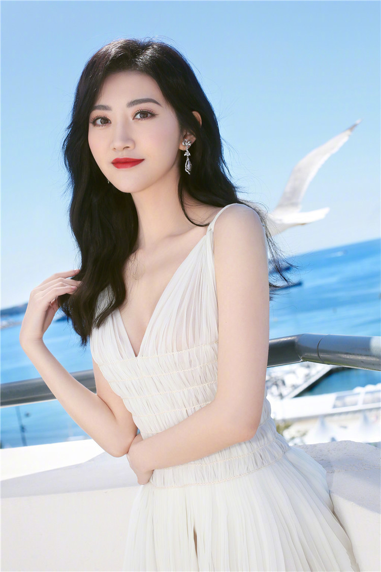 景甜同款夏季新款气质名媛性感v领吊带收腰网纱长款连衣裙 g0559