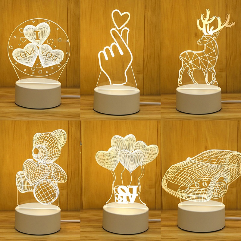 cross-border creative 3d small night lamp holiday gift making gift bedroom atmosphere night light children cartoon table lamp lamp lamp