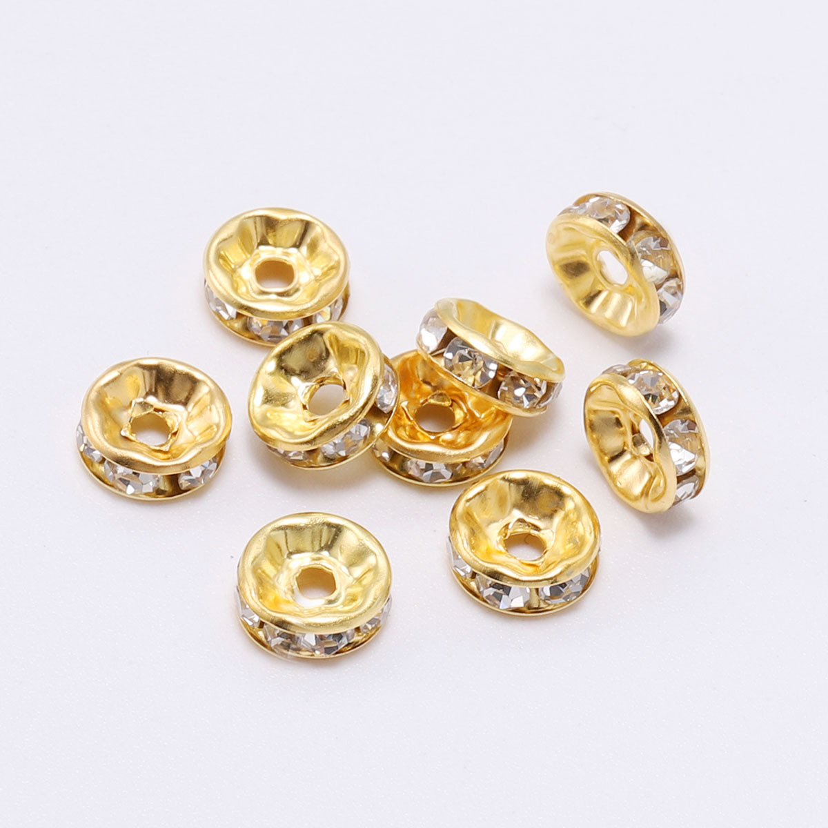 Diy Ornament Accessories 4-10mm Wheel Spacer Beaded Spacer Beads round Rhinestone Ring Diamond Spacer Sequin