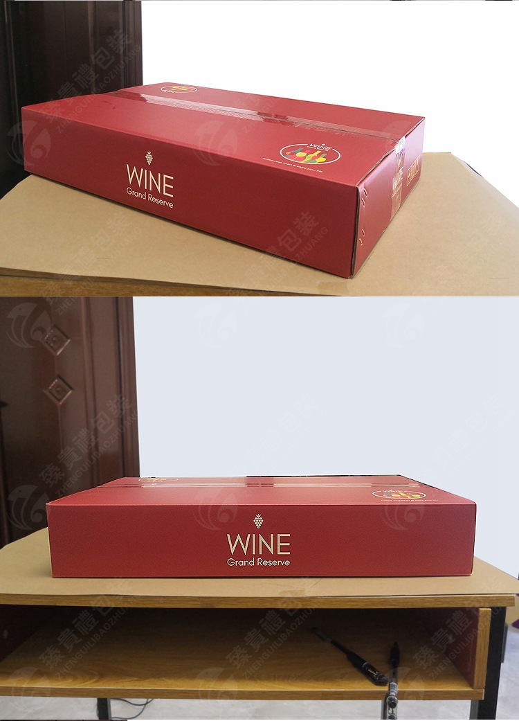 樱秦651红酒纸箱平放躺箱平卧6支装纸盒红酒包装盒子葡萄酒礼品盒-阿