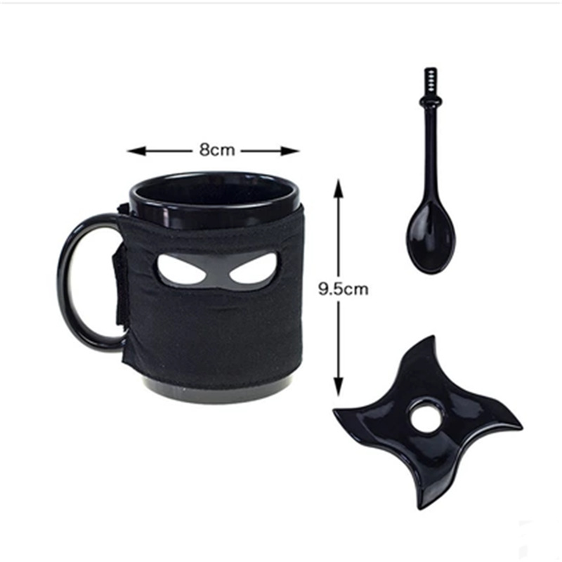 Cross-Border Hot Sale Naruto Ceramic Cup Face Mask Coffee Cup Pirate Mug with Spoon Eccentric Personality Water Cup