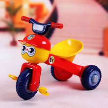 新款卡通儿童三轮车小孩自行车宝宝脚踏车玩具推车可折叠音乐灯光