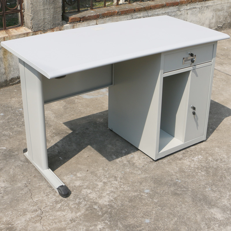 6米钢制办公桌铁皮电脑桌财务桌子带锁带抽屉写字台