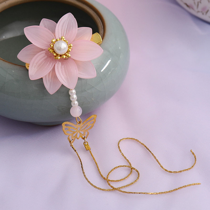 念灿古装头饰 手工幻彩古风发夹流苏花朵边夹配饰品 汉服头饰批发