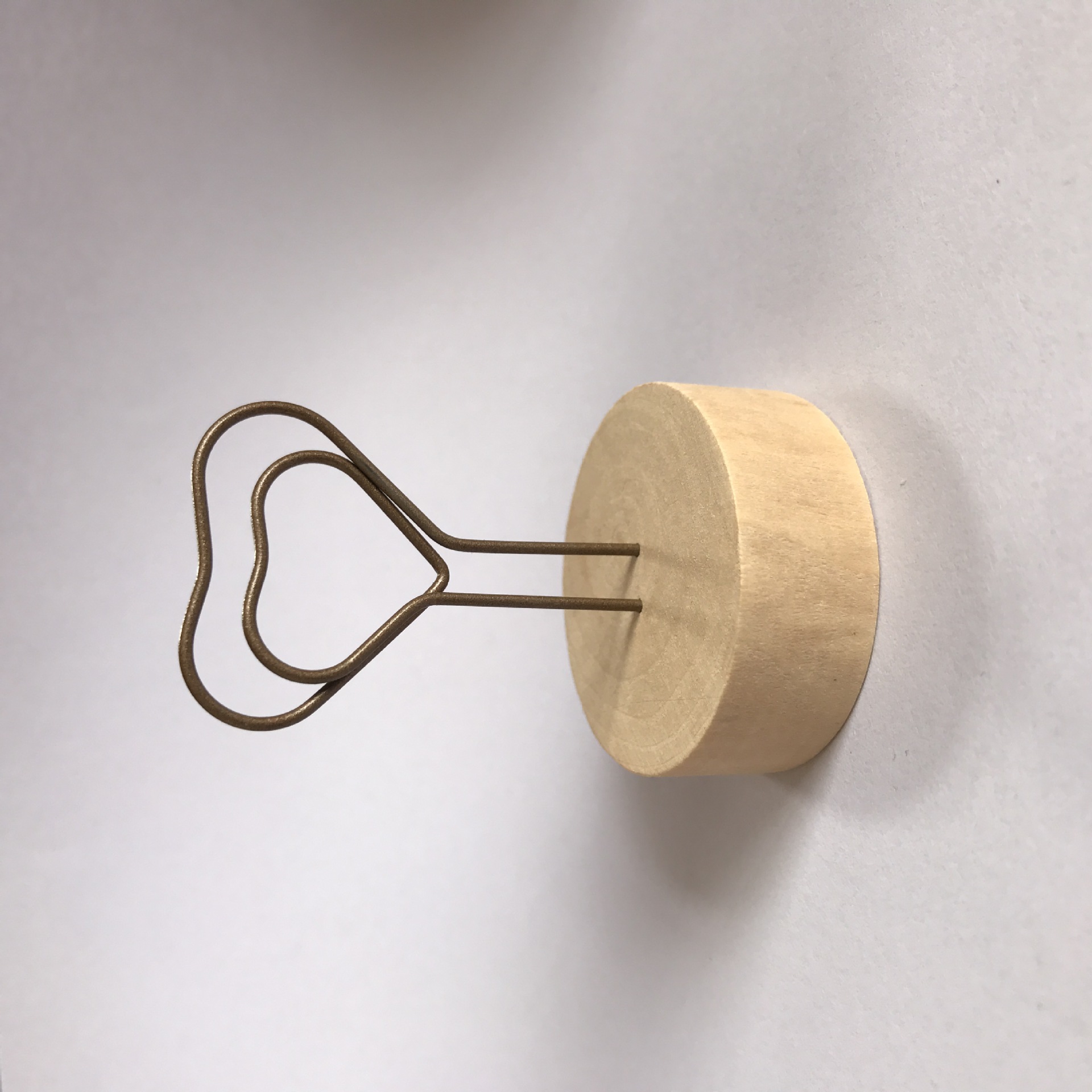 zakka杂货 创意圆形原木质铁艺照相片夹子 便签夹 名片夹 留言夹