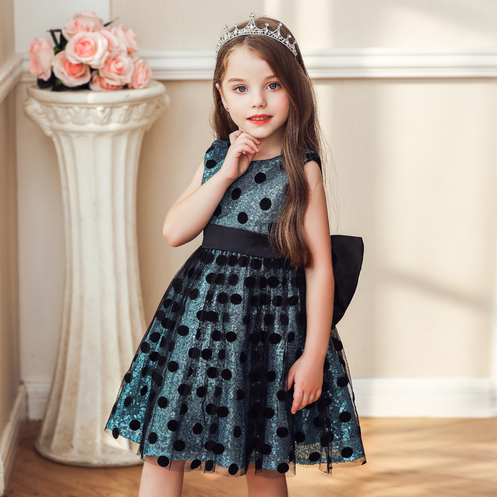 欧美热销亮片儿童礼服女童公主蓬蓬裙花童连衣裙children dress
