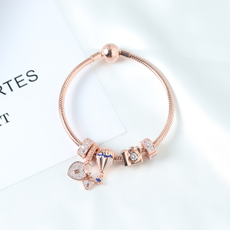 潘家手链 s925纯银 2019新款diy五色系列海洋之心夏日热恋手串