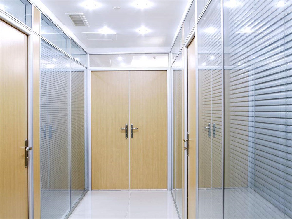 上海厂家直供双玻百叶隔断高隔间玻璃隔断办公室厂房隔断钢化玻璃