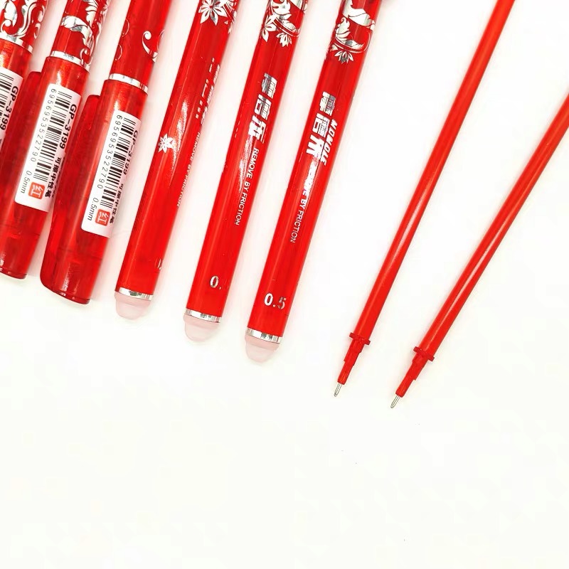 奥德美 学生用红色可擦中性笔笔芯 批改作业用摩磨乐擦能擦的红笔