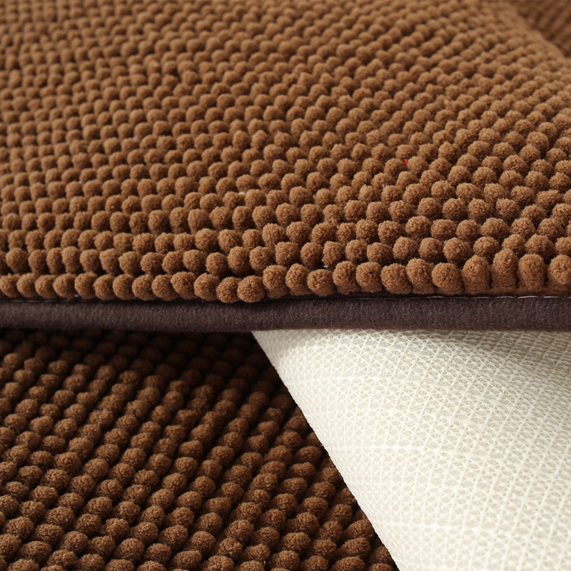 特密短毛雪尼尔防滑地垫卧室卫生间门口简约吸水