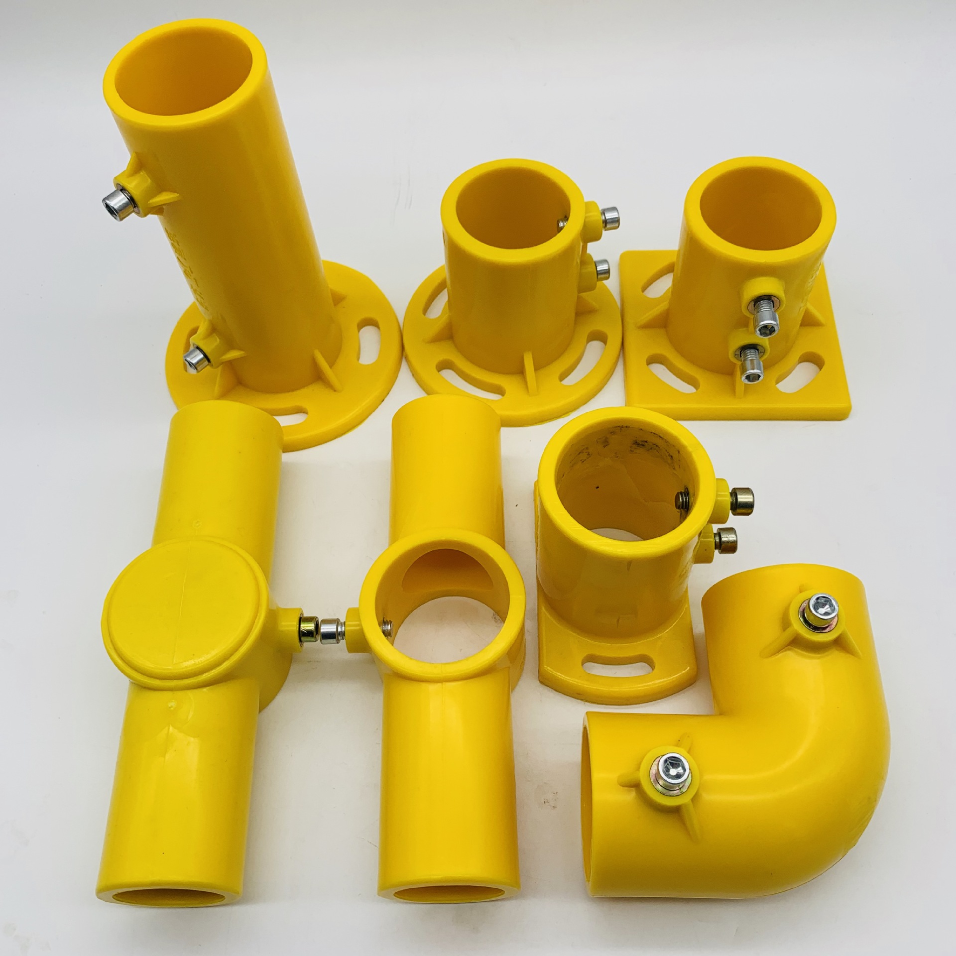 定型化楼梯防护配件楼梯扶手标准化楼梯立杆楼梯临时防护栏连接件