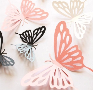 立体3d雕刻镂空纸蝴蝶橱窗家居客厅婚庆背景墙贴纸创意装饰100枚