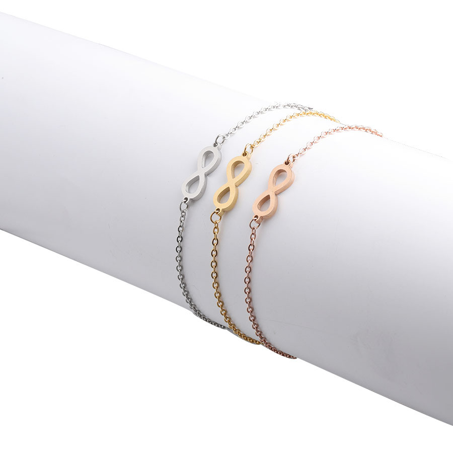 镜面不锈钢 infinite 无限大无限永恒手链 数字8手链 17 6cm