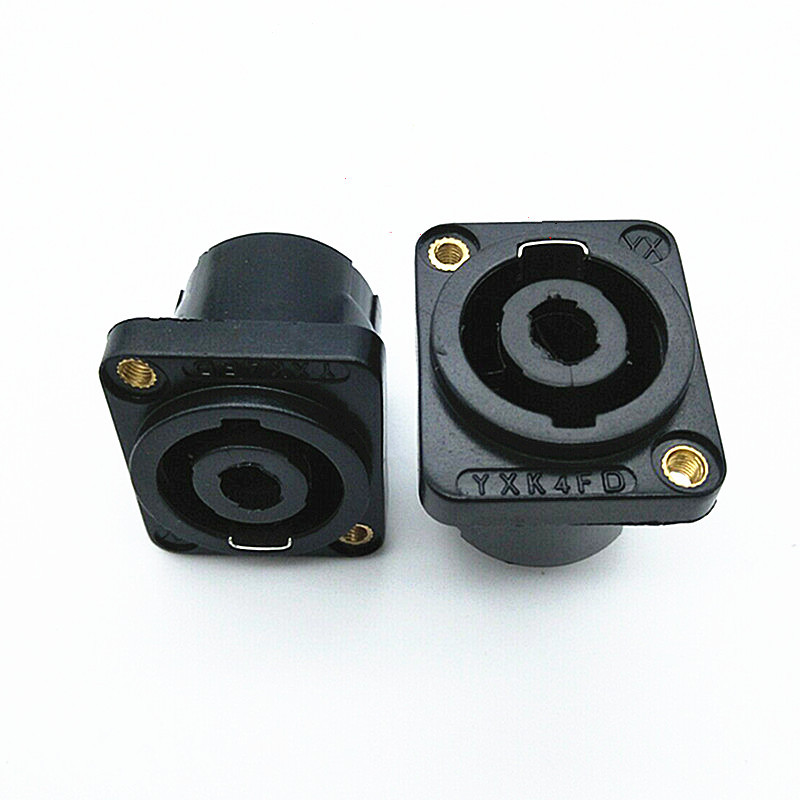 直销四芯音箱音响专业插座母座4芯音响线接头功放卡农头欧姆插头