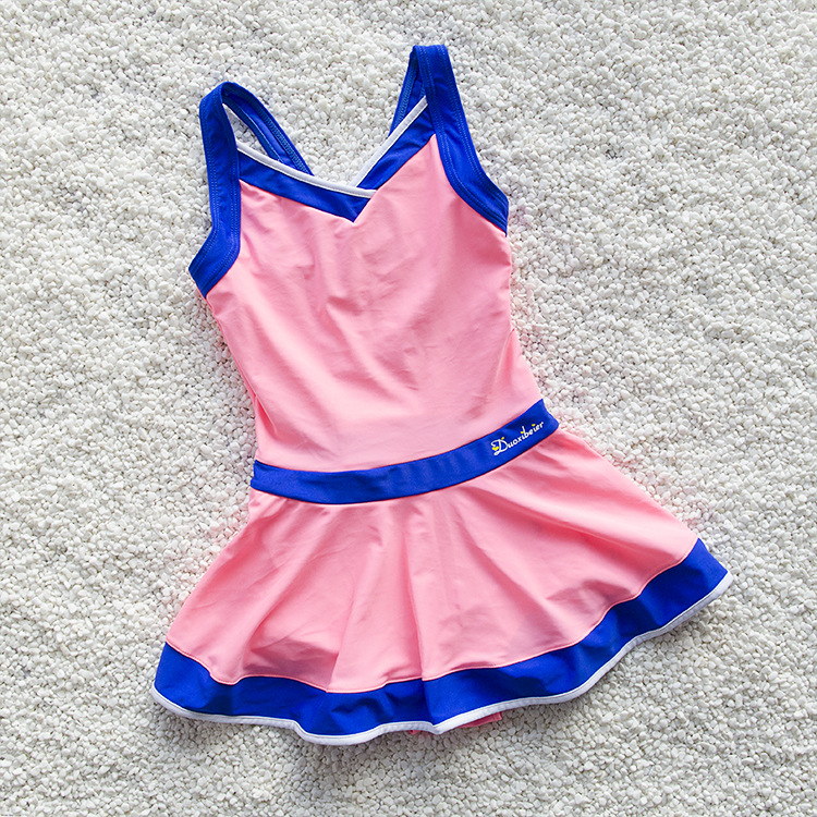 韩版新款儿童游泳衣大童泳衣连体裙式女童泳衣儿童高弹性-阿里巴巴