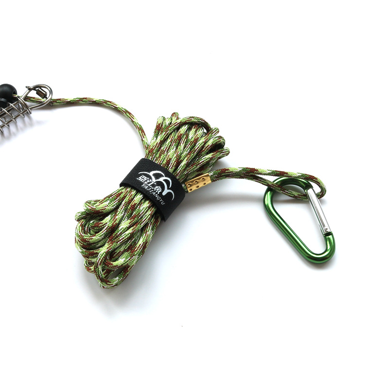 路亚专用不锈钢锁鱼扣 浮力大活鱼锁5扣可伸缩穿鱼器