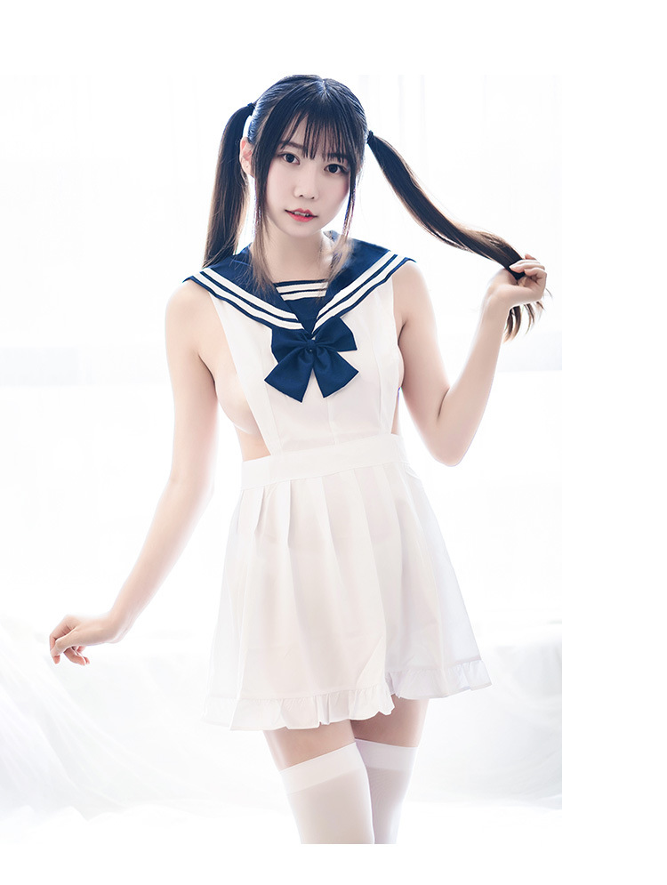 二次元情趣内衣套装水手服日系可爱性感露背女仆围裙荷叶边睡裙