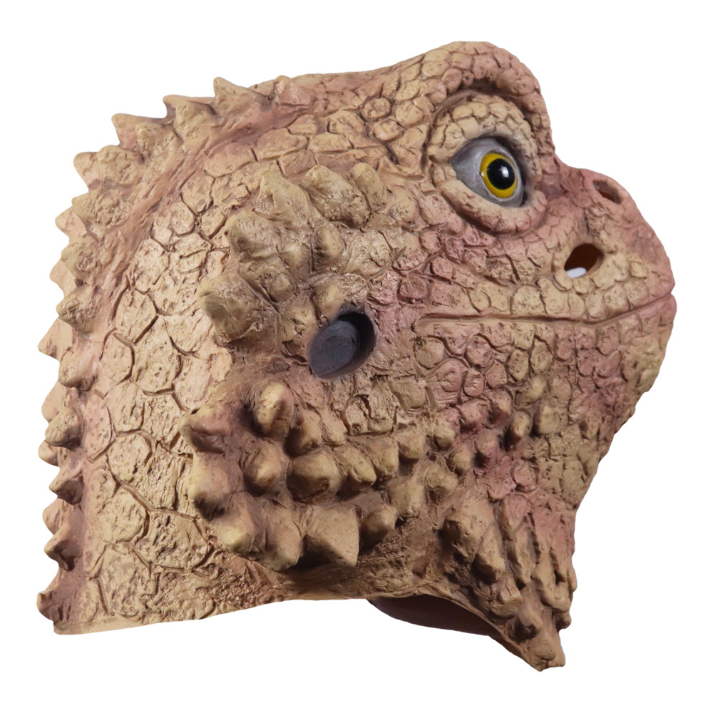 蜥蜴面具可爱动物头套 动漫卡通动漫乳胶头饰 万圣节酒吧表演道具