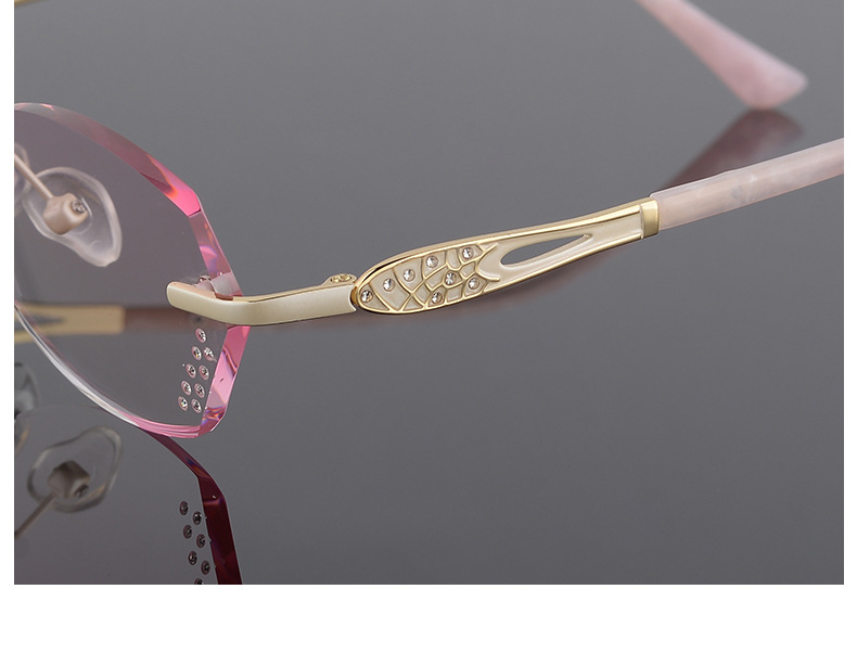 钻石切边工艺精致近视眼镜框多色防蓝光老花镜金属无框架近视眼镜