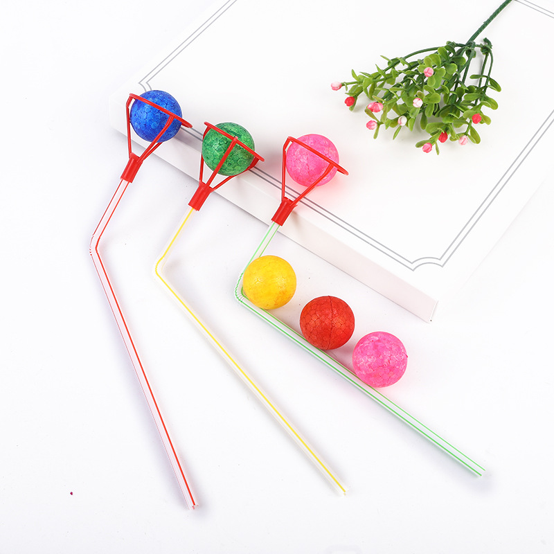 厂家直销 怀旧玩具悬浮吹球 塑料泡沫简约造型吹吹乐 魔术吹球