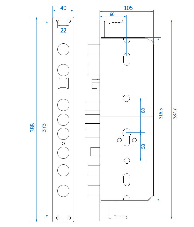 防盗门锁具_指纹锁锁体304舌6068圆柱霸王双快智能防