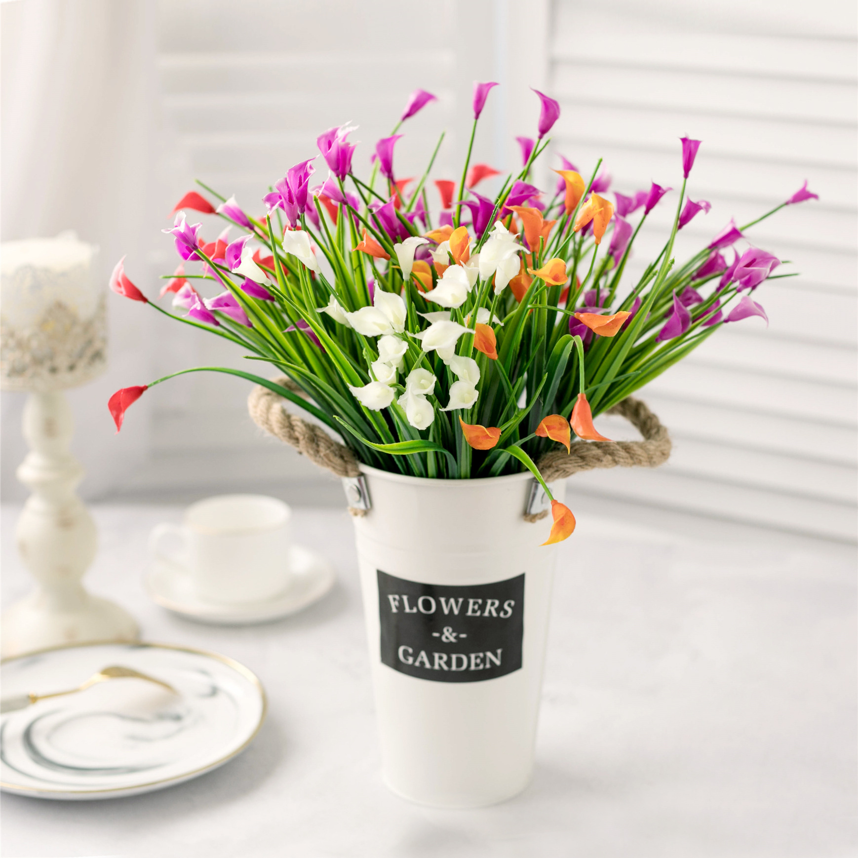 仿真假花仿真植物绿植 马蹄莲仿真假花花卉 塑料装饰花 厂家批发