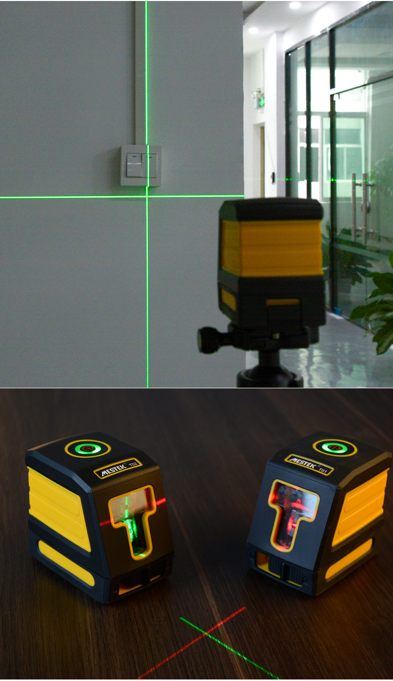 便携式高精度绿强光水准仪垂直出线自动调节激光投线仪贴墙仪t02