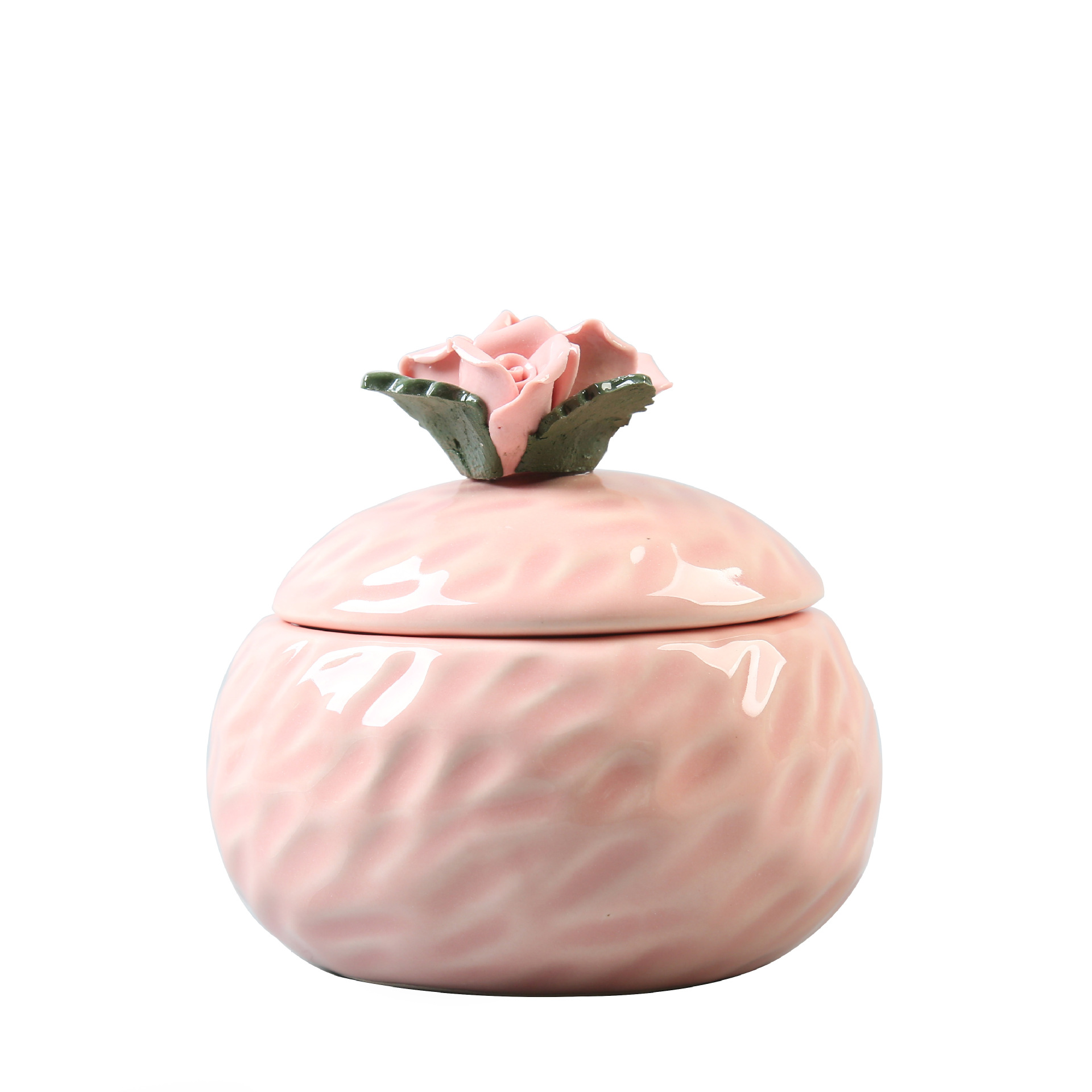 Rose Garden European-Style Wedding Candies Box Multi-Color Pink Floral Exquisite Ceramic Jewelry Box Wholesale Export Foreign Trade Series