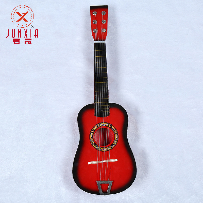 SOURCE Manufacturer 23-Inch Wooden Small Guitar Children's Classic Playing Toys Colorful Beginner Wooden Guitar Wholesale