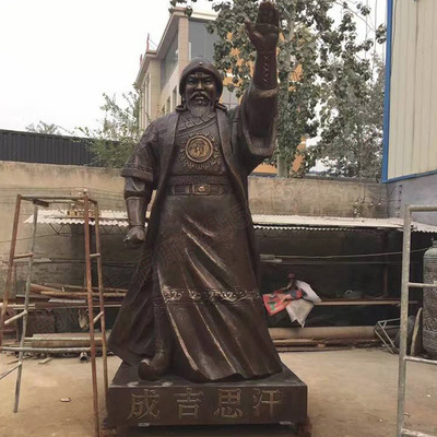 厂家直销 大型铜雕人物雕塑 成吉思汗铜像 定制名人全身像ftd-565