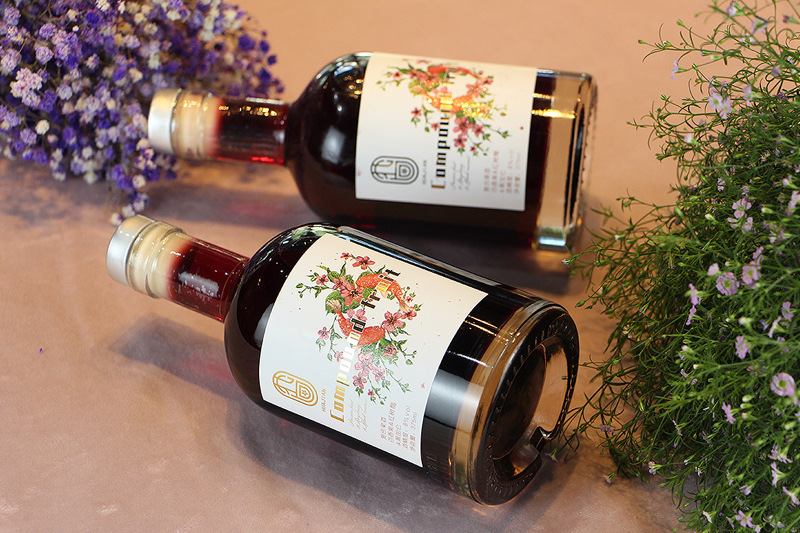 花间锦里复合果酒 百香果红树莓纯果发酵水果酒 女士低度甜酒