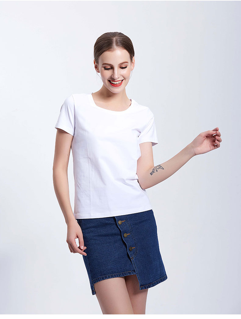 夏季女装纯棉凉爽短袖 新款热卖纯色全棉多色时尚舒服翻领t恤