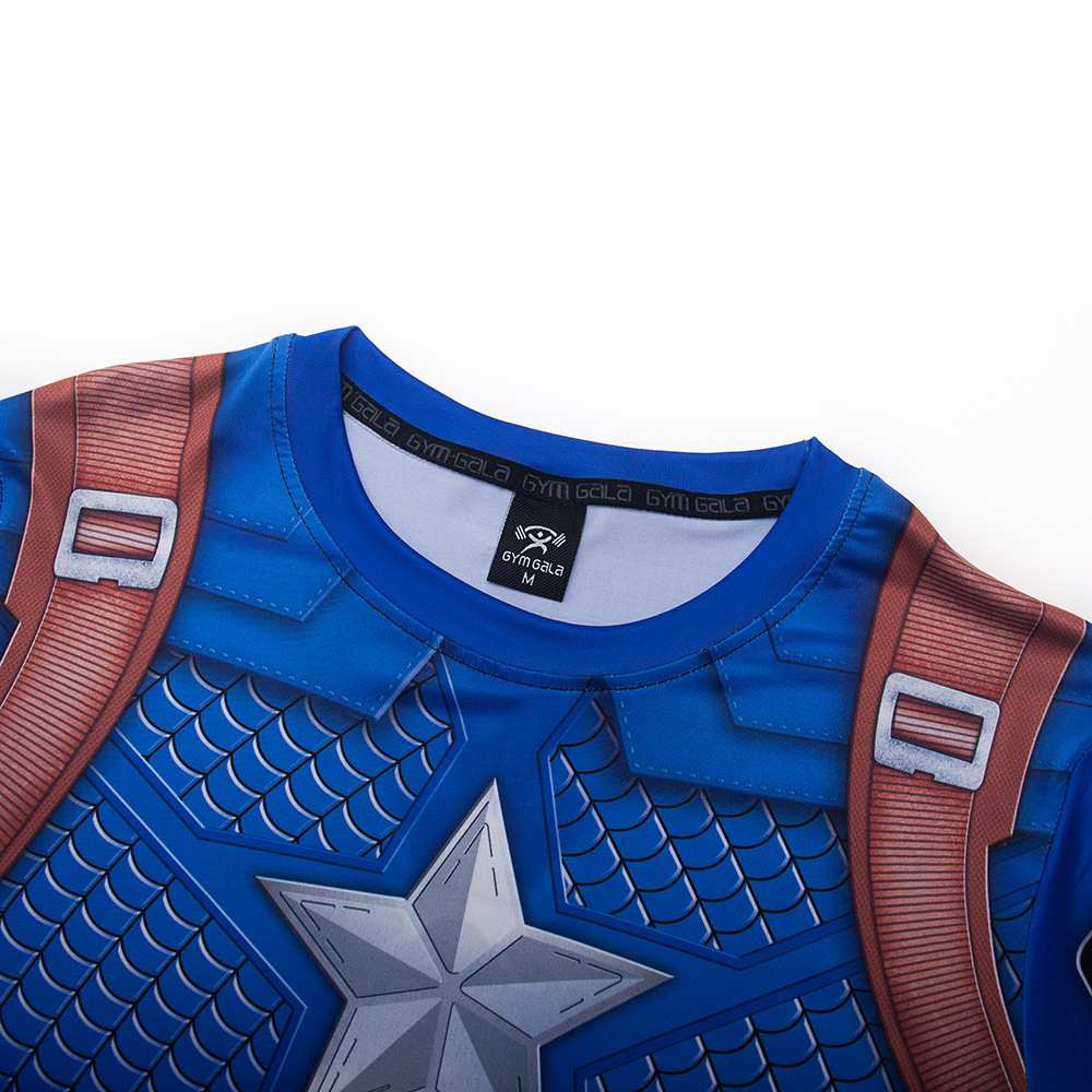 漫威美国队长衣服复仇者联盟4周边cos同款鱼鳞战衣漫威t恤