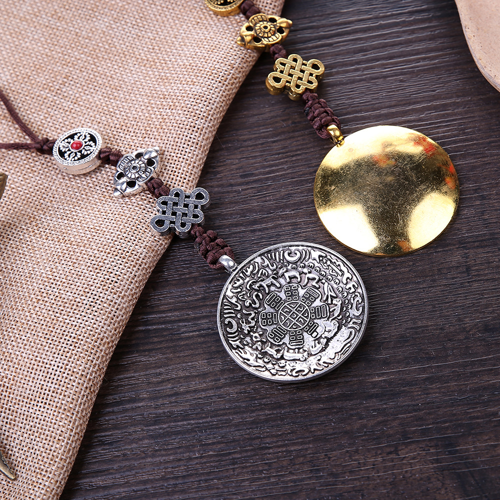 九宫八卦牌文殊十二生肖腰牌九宫八卦吊牌藏传佛教挂件饰品