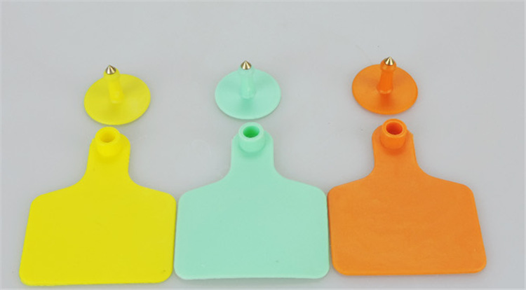 激光带字猪耳标牌三色可选猪耳标猪识别号码猪耳号牌带铜头可定制